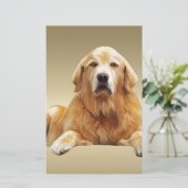 ブラックラブラドールドッグウォーターカラーアート絵画ズ 便箋 (スタンド正面)