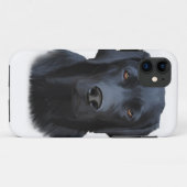 ブラックラブラドールドッグウォーターカラーアート絵画ズ Case-Mate iPhoneケース (裏面(横))