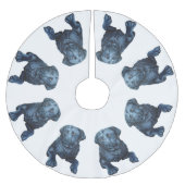 ブラックラブラドールドッグクリスマスツリースカート ブラッシュドポリエステルツリースカート (正面)