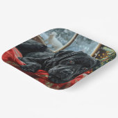 ブラックラブラドールドッグクリスマスフェスティバル ペーパープレート (傾斜あり)