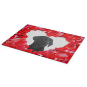 ブラックラブラドールドッグバラハートカッティングボード カッティングボード (角)