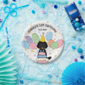 ブラックラブラドールドッグバースデーパーティー紙プレート ペーパープレート (パーティー)