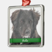 ブラックラブラドールドッグペットの写真名 メタルオーナメント (左)