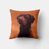 ブラックラブラドールドッグポートレート クッション (裏面)