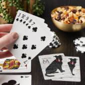 ブラックラブラドールドッグモノグラムのネームイニシャル素朴 トランプ (インサイチュ)