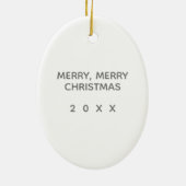 ブラックラブラドールドッグモノグラム名イニシャルクリスマス セラミックオーナメント (裏面)