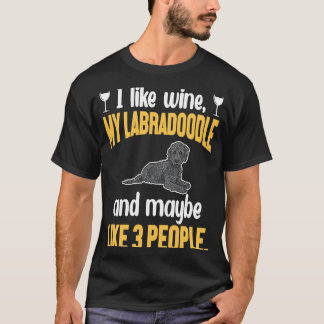 ブラックラブラドールドッグワインラブラドードル1 Tシャツ