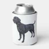 ブラックラブラドールドッグ立ち 缶クーラー (缶正面)