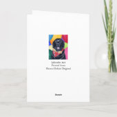 ブラックラブラドールハッピーアザ絵を描イズ カード (裏面)