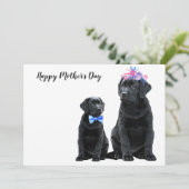 ブラックラブラドールハッピーマザーズデイ – かわいい犬の子犬 シーズンカード (スタンド正面)