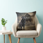 ブラックラブラドールハロウィンホラー クッション (椅子)