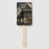 ブラックラブラドールハロウィンホラー ハンドファン (裏面)