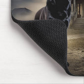 ブラックラブラドールハロウィンホラー マウスパッド (コーナー)