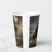 ブラックラブラドールハロウィンホラー 紙コップ (右)