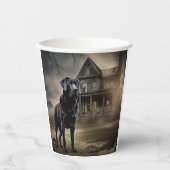 ブラックラブラドールハロウィンホラー 紙コップ (正面)