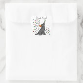 ブラックラブラドールバースデーパーティスティッカー スクエアシール (バッグ)