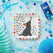 ブラックラブラドールバースデーパーティー紙吹雪 ペーパープレート (パーティー)