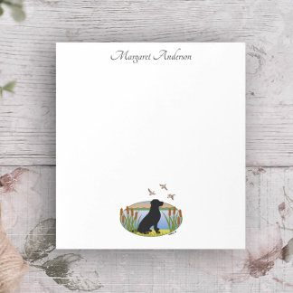 ブラックラブラドールバードドッグサンセット ノートパッド