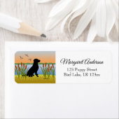 ブラックラブラドールバードドッグサンセット ラベル (インサイチュ)