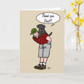 ブラックラブラドールパパin赤い父の日 カード (黄色い花)