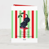 ブラックラブラドールパピー&サンタハットクリスマス シーズンカード (裏面)