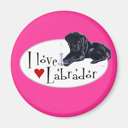 ブラックラブラドールパピー マグネット (正面)