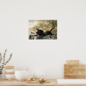 ブラックラブラドールパピー、ラブラドール狩りポスター ポスター (キッチン)