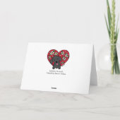 ブラックラブラドールフローラハートマザーズデイカード カード (裏面)