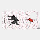 ブラックラブラドールフローラハート  Case-Mate iPhoneケース (裏面 (横))