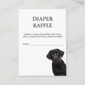 ブラックラブラドールベビーシャワーおむつラッフルミニマル エンクロージャーカード (正面)