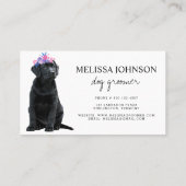 ブラックラブラドールペットビジネスドッグトリマー 名刺 (裏面)