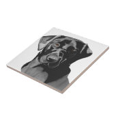 ブラックラブラドールポートレート タイル (側面)