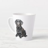 ブラックラブラドールマグ カフェラテマグ (左アングル)