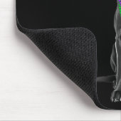 ブラックラブラドールマルディグラスコスチュームビーズマスク マウスパッド (コーナー)