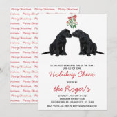 ブラックラブラドールミスタントウかわいい犬の子犬 招待状 (正面/裏面)