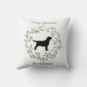 ブラックラブラドールメリークリスマス – ラブラドールレトリバー クッション (裏面)
