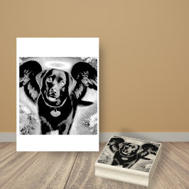 ブラックラブラドールリトリエバーウイングペットロス ラバースタンプ