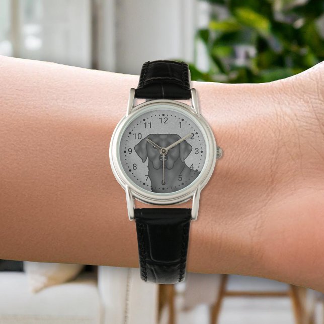 ブラックラブラドールリトリエバーカワイイポートレートドッグ恋人 腕時計 (クリエイターアップロード済み)