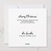 ブラックラブラドールリトリエバーキュートメリークリスマス シーズンカード (裏面)