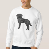 ブラックラブラドールリトリエバーキュート漫画の犬プリント スウェットシャツ (正面)