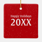 ブラックラブラドールリトリエバーサンタクロースハット セラミックオーナメント (裏面)