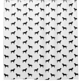 ブラックラブラドールリトリエバーシルエットのパターン シャワーカーテン