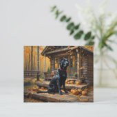 ブラックラブラドールリトリエバーログキャビン秋 (スタンド正面)