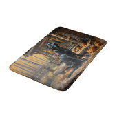 ブラックラブラドールリトリエバーログキャビン秋 バスマット (アングル)