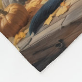 ブラックラブラドールリトリエバーログキャビン秋 フリースブランケット (角)