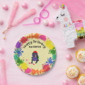 ブラックラブラドールリトリーバーアート誕生会 ペーパープレート (パーティー)