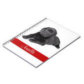 ブラックラブラドールリトリーバーパーソナライズされたノート ノートブック (左側)