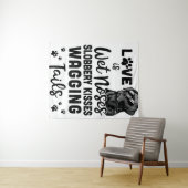 ブラックラブラドールリトリーバーラブマイドッグことわざ引用文 タペストリー (インサイチュ(横))