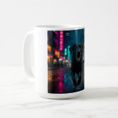 ブラックラブラドールリトレエレガントーバーブリードコーヒーマグ コーヒーマグカップ (正面左)