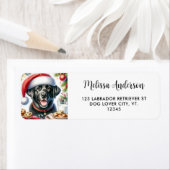 ブラックラブラドールレインボーケーキドッグパーティー ラベル (インサイチュ)